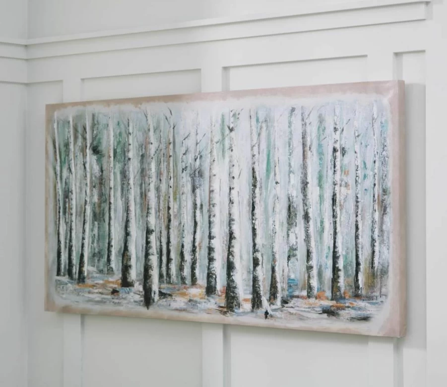 Signature Design by Ashley Calbert Modern Nature Wall Art 60x30 Inches Dark Brown & Green Gallery Wrapped Canvas