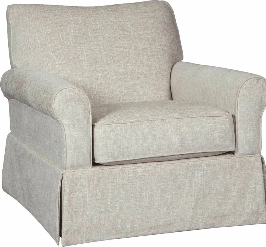 Signature Design by Ashley Searcy Gray Upholstered Swivel Glider Accent Chair for Living Room