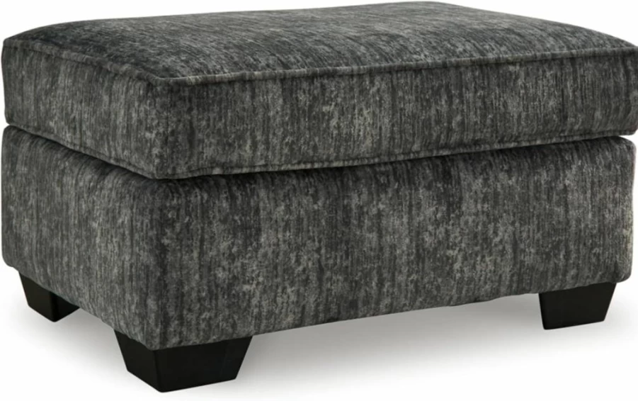 Signature Design by Ashley Lonoke Modern Gray Upholstered Rectangular Ottoman