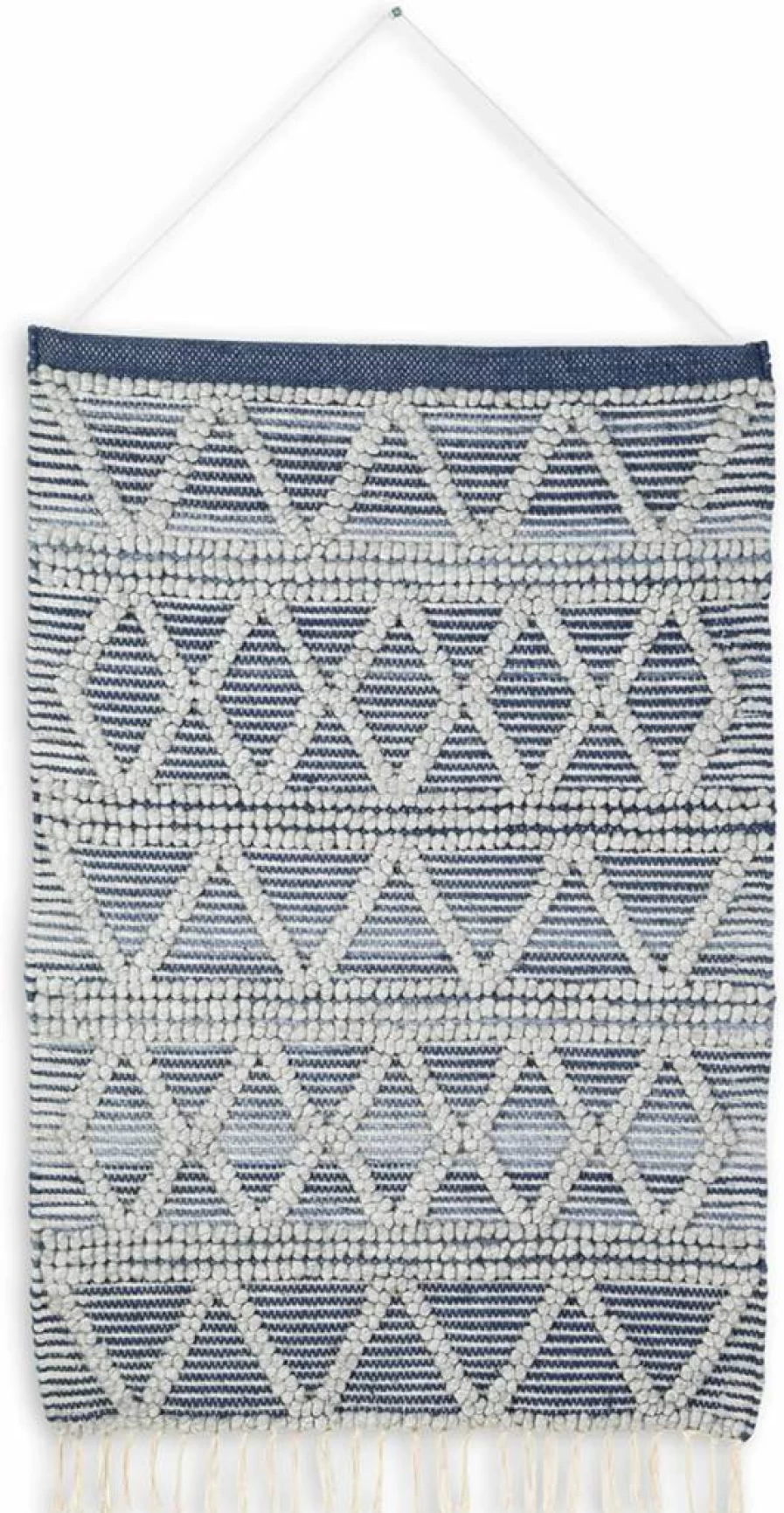 Signature Design by Ashley Fogridge Bohemian Striped Polyester Tapestry - Blue & Light Gray Wall Art for Indoor & Outdoor Decor