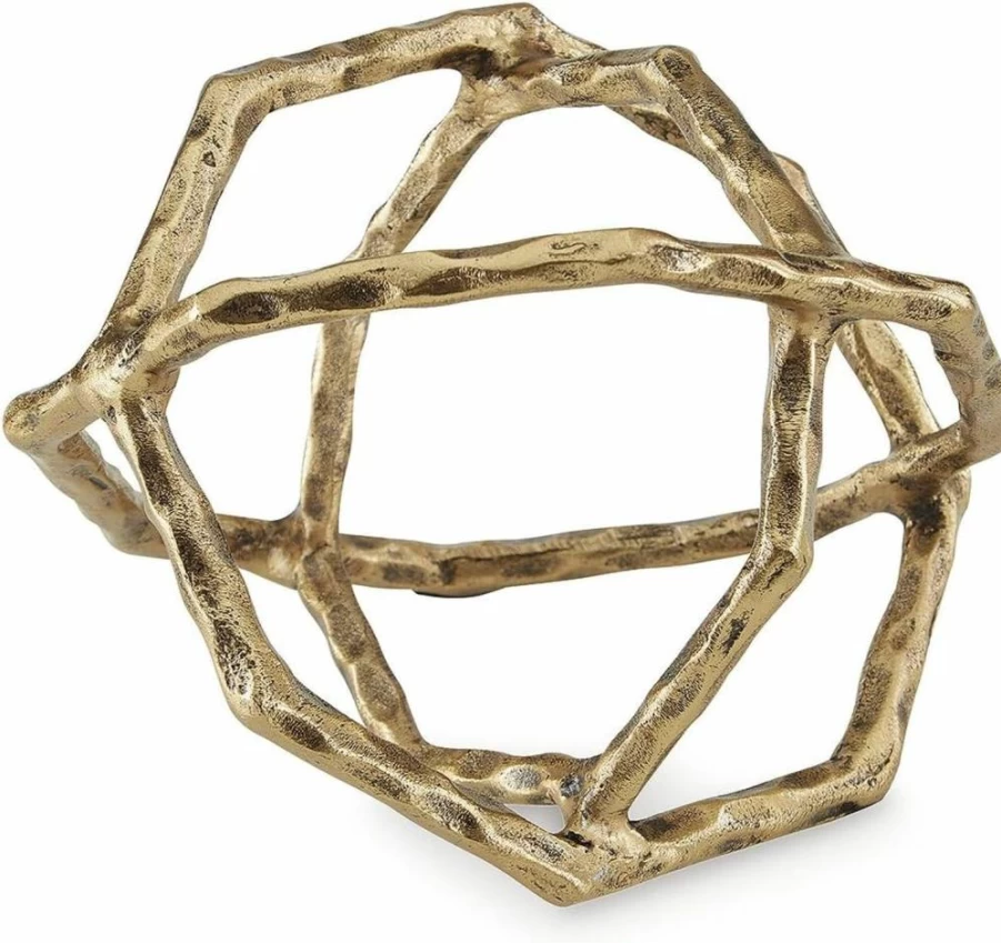Signature Design by Ashley Laddington Modern Aluminum Metal Sculpture - Interlocking Rings Tabletop Decor, Metallic Finish