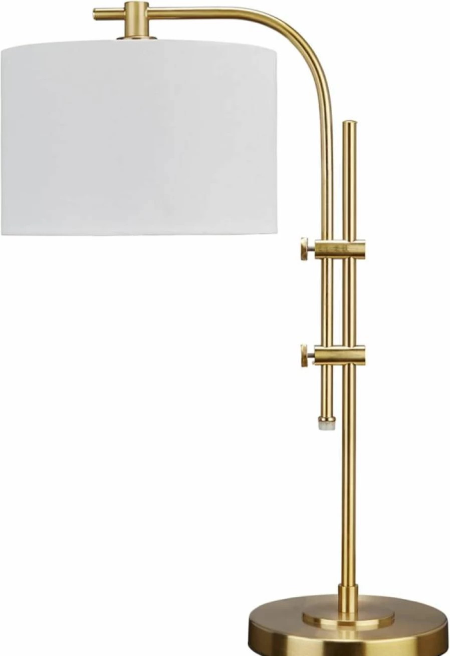 Signature Design by Ashley Baronvale 27 Inch Modern Black Metal Adjustable Table Lamp - Sleek Home Office Lighting