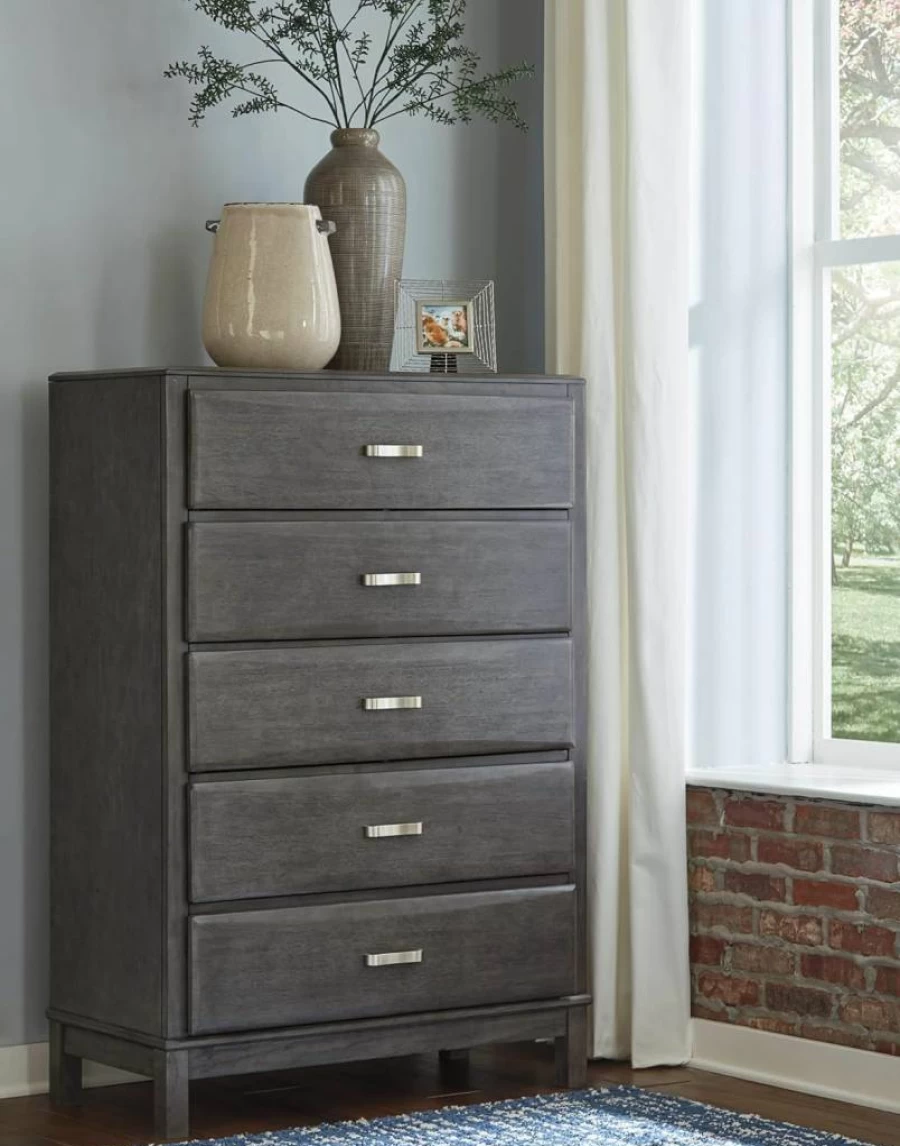 Signature Design by Ashley Caitbrook Weathered Gray 7-Drawer Dresser with Dovetail Construction - Contemporary Bedroom Chest