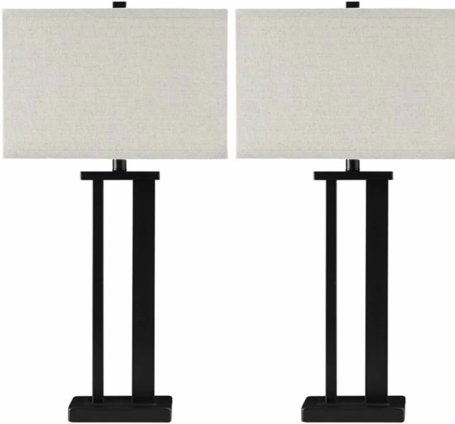 Signature Design by Ashley Aniela 29" Contemporary Bronze Table Lamp with Open Silhouette, Set of 2