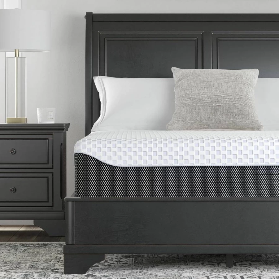 Signature Design by Ashley Queen Mattress - 10 Inch Chime Elite 2.0 Firm Green Tea Memory Foam for Cool Sleep & Pressure Relief