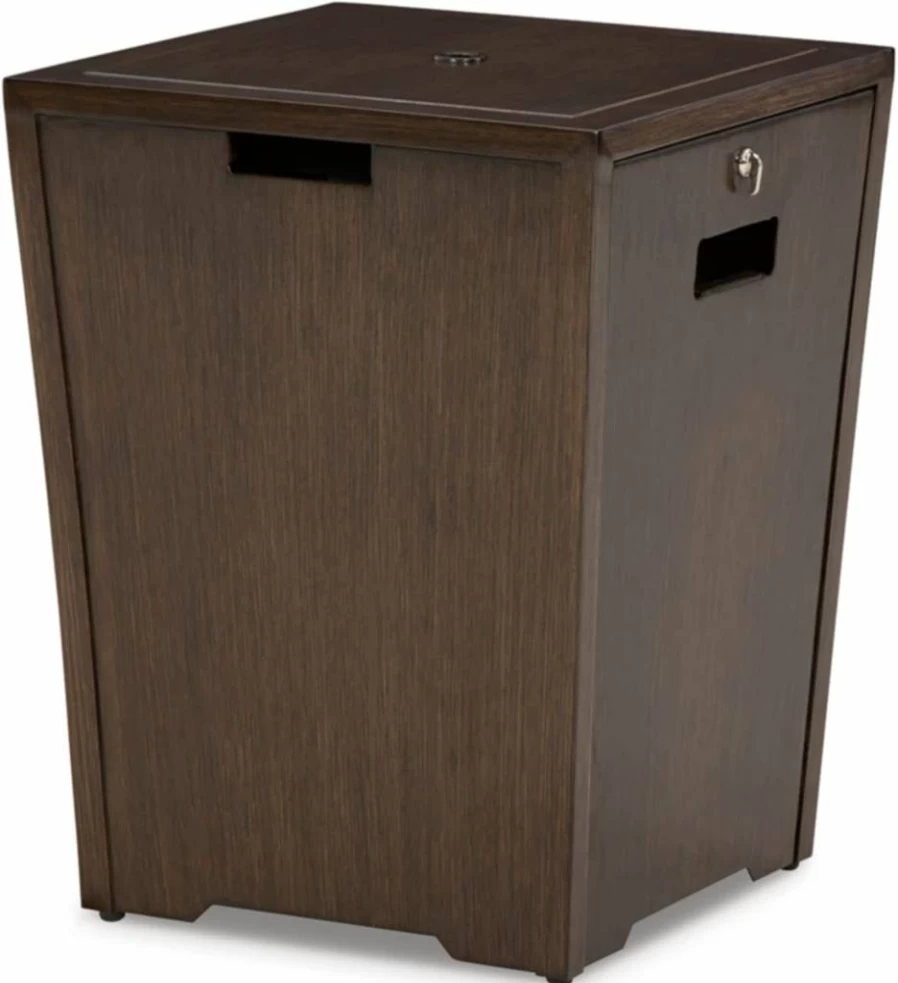 Signature Design by Ashley Rodeway South Dark Brown Fire Pit with Battery Ignition, Casual Outdoor Patio Heater