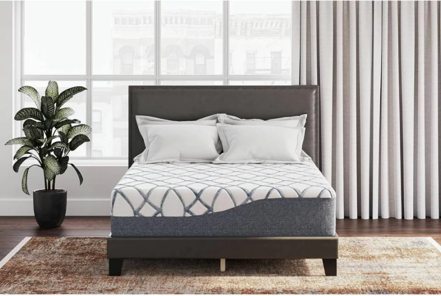 Signature Design by Ashley King Size 8 Inch Medium Firm Gel Memory Foam Mattress with Green Tea & Charcoal Infusion for Cool Sleep & Support