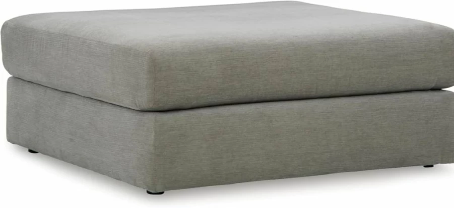 Signature Design by Ashley Avaliyah Modern Square Oversized Upholstered Ottoman with Non-Slip Base in Light Gray