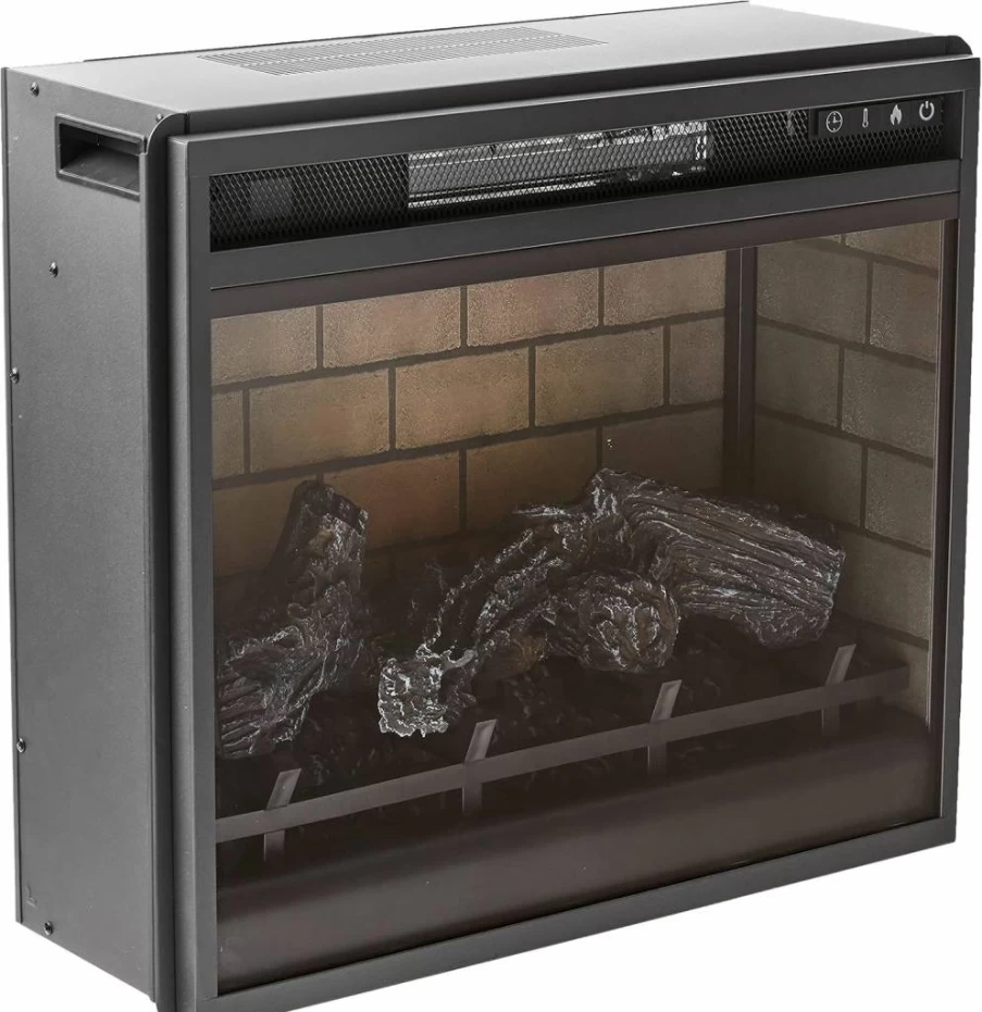 Signature Design by Ashley Large Black Infrared Fireplace Insert - Entertainment Accessories