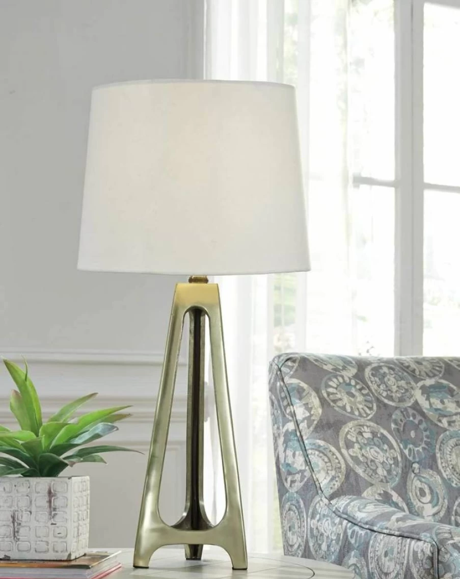 Signature Design by Ashley Marnina Ceramic Table Lamp Set - 2-Pack, Modern Home Decor Lighting