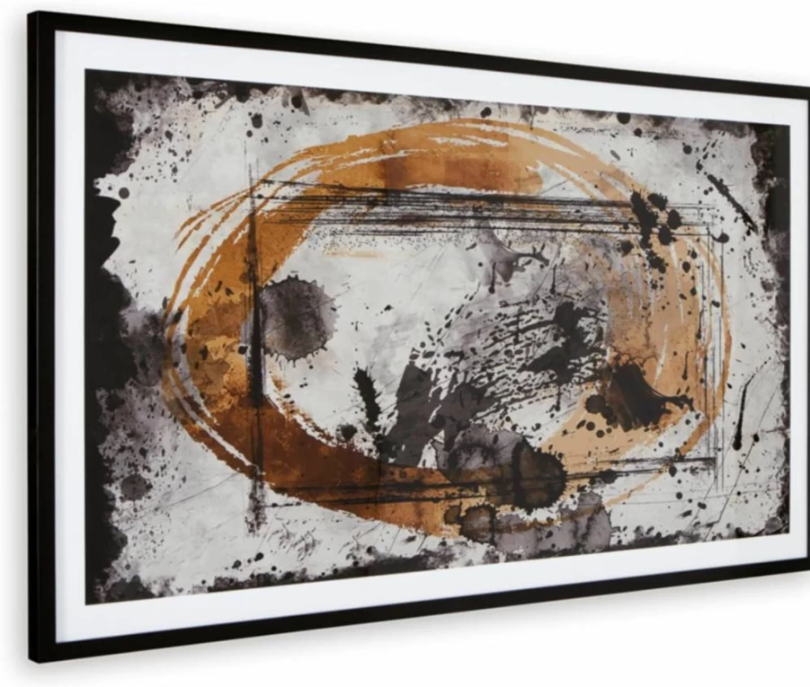 Signature Design by Ashley Clefting Modern Framed Wall Art - 63x37 Inches, Black & Dark Brown Contemporary Decor