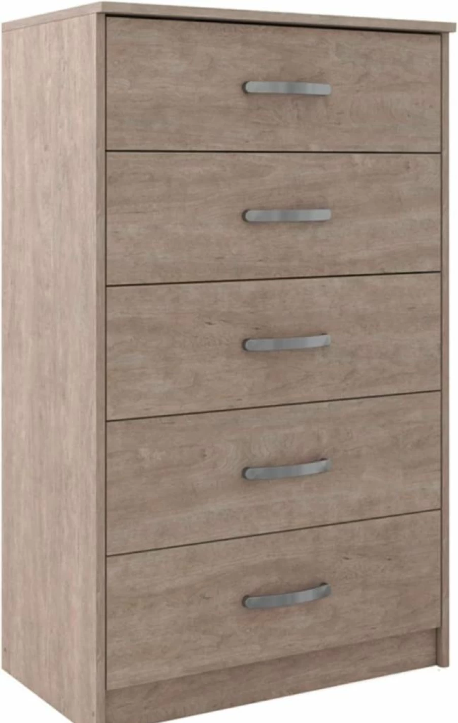 Signature Design by Ashley Flannia 5-Drawer Dresser - White Chest of Drawers with Dovetail Construction & Safety Stops, Casual Bedroom Furniture