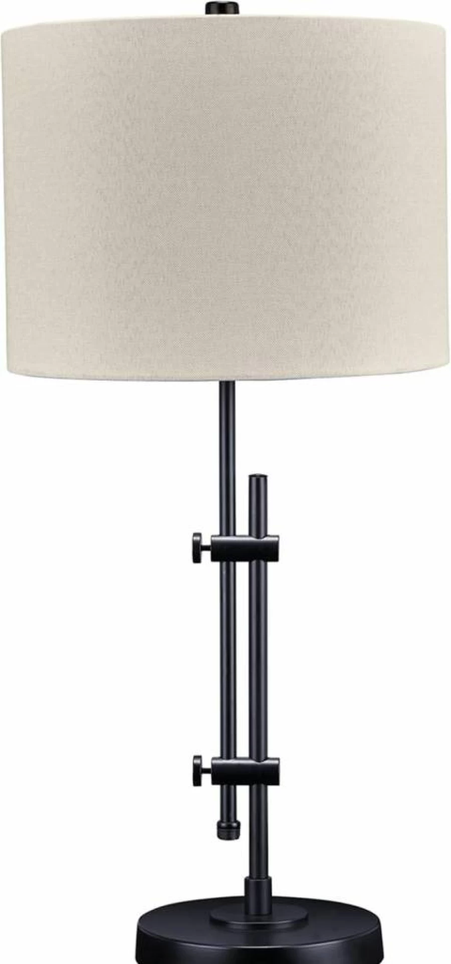 Signature Design by Ashley Baronvale 28" Modern Adjustable Metal Table Lamp in Black - Contemporary Home Office Lighting