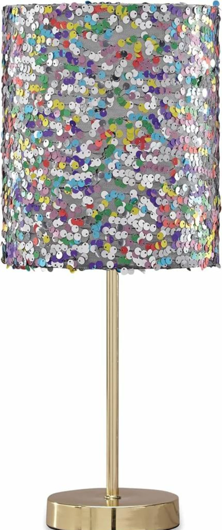 Signature Design by Ashley Maddy Glam 18.25" Multicolor Sequined Drum Shade Table Lamp for Kids Room, Youth Bedroom Decor