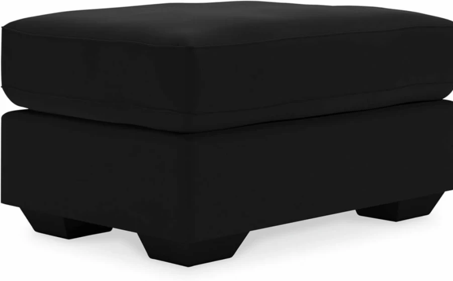 Signature Design by Ashley Gleston Modern Black Rectangular Storage Ottoman Pouf Bench