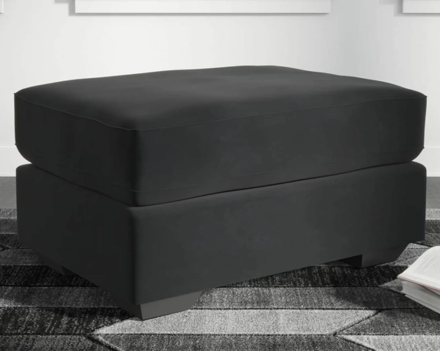 Signature Design by Ashley Gleston Modern Black Rectangular Storage Ottoman Pouf Bench