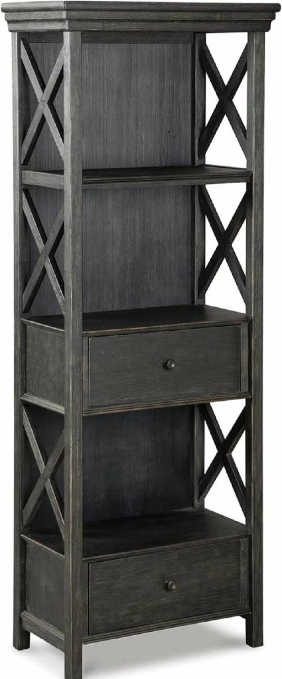 Signature Design by Ashley Bolanburg Antique White Cottage Chic Bookcase Display Cabinet