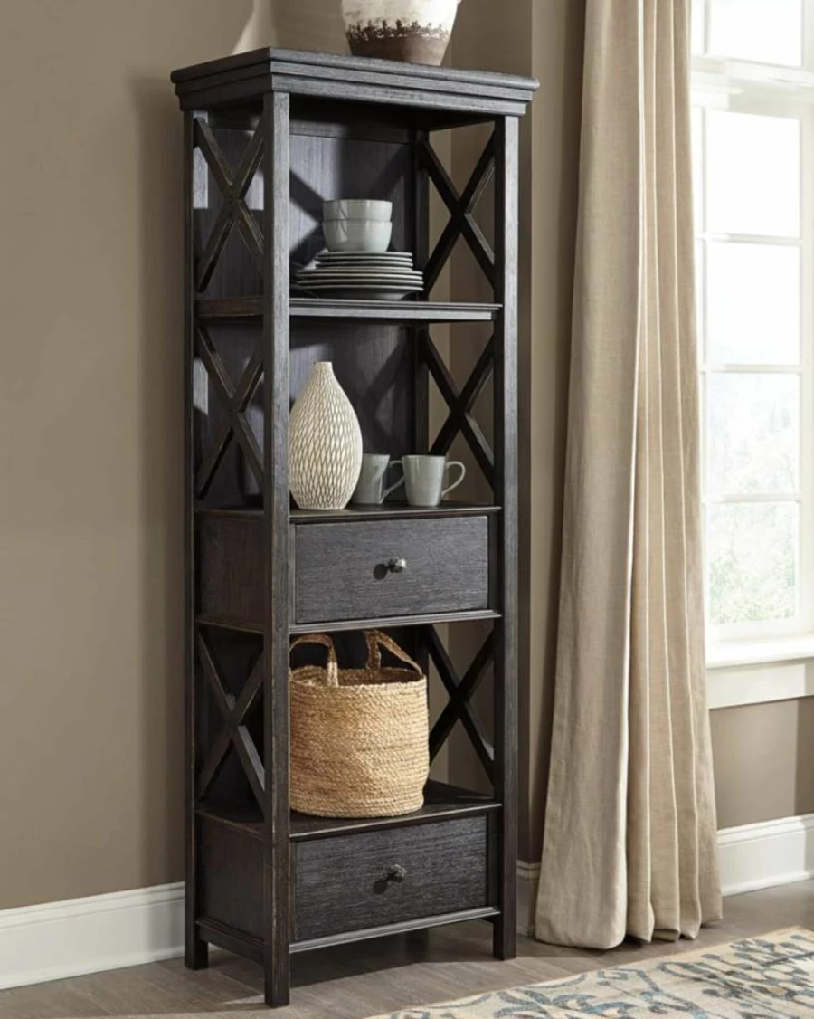 Signature Design by Ashley Bolanburg Antique White Cottage Chic Bookcase Display Cabinet