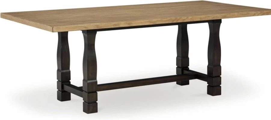 Signature Design by Ashley Charterton Light Brown & Dark Brown Casual Dining Table with Trestle Base