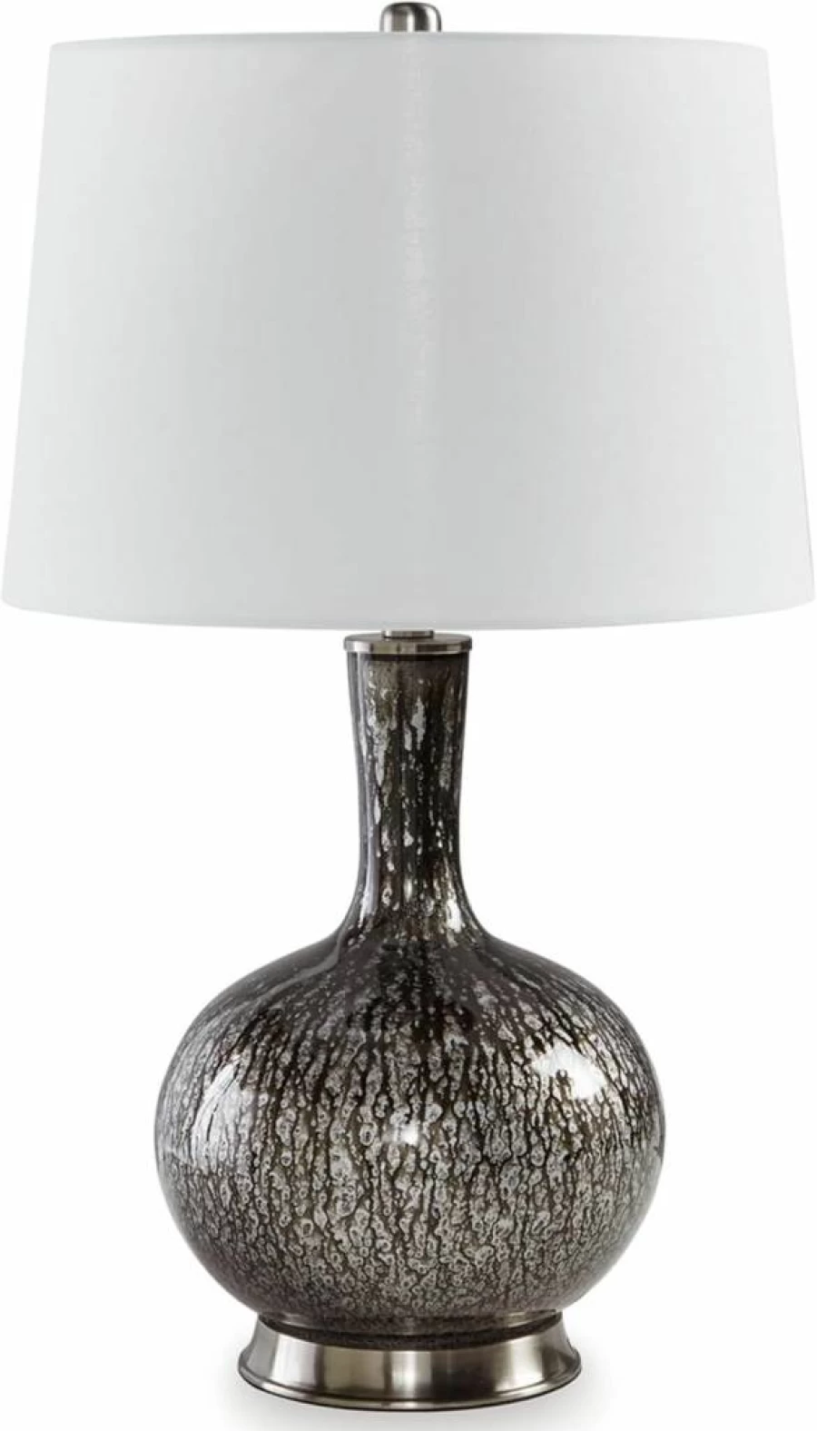 Signature Design by Ashley Tenslow Antique Black Traditional Glass Table Lamp - 26.25 Inch Height