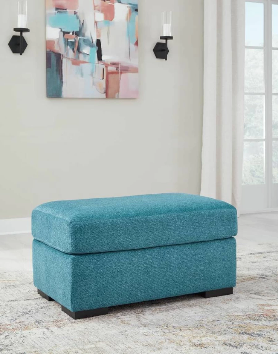 Signature Design by Ashley Keerwick Modern Yellow Ottoman for Living Room – Stylish Footrest & Accent Piece