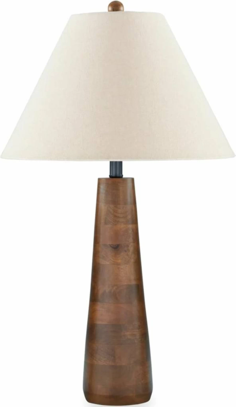 Signature Design by Ashley Danset Modern Wood Table Lamp - 3-Way Switch, Light Brown Finish, Contemporary Lighting