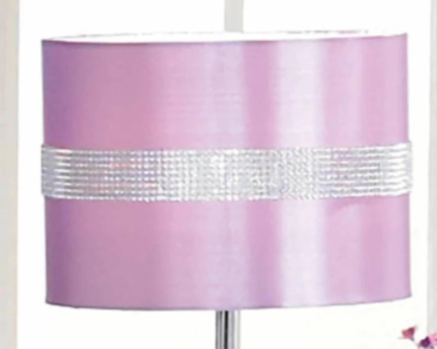 Signature Design by Ashley Nyssa Glam 24" Purple Youth Table Lamp with Silver Rhinestone Accents, Elegant Single Light for Bedroom