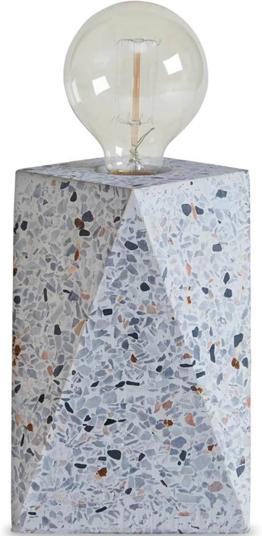 Signature Design by Ashley Maywick 31.38" Modern Terrazzo & Metal Table Lamp in White & Metallic Finish