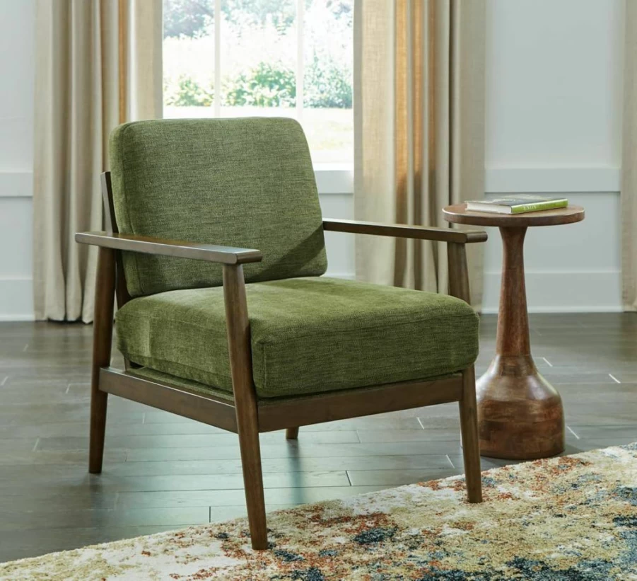 Mid-Century Modern Green Upholstered Accent Chair - Signature Design by Ashley Bixler Showwood Collection