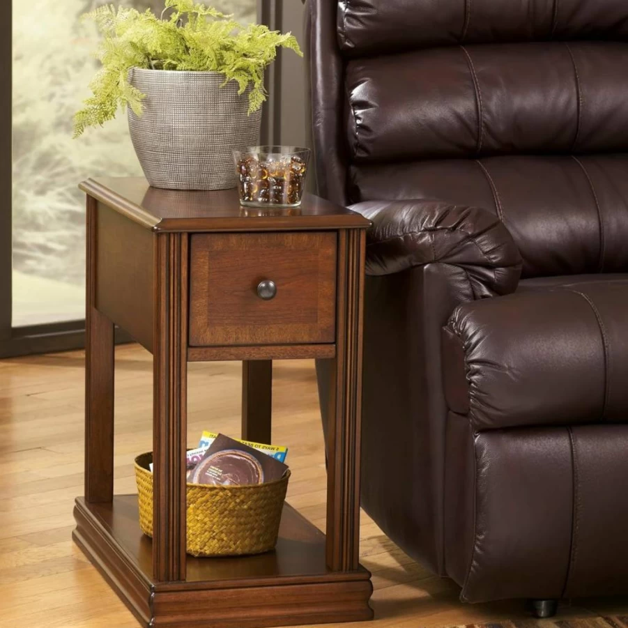 Signature Design by Ashley Breegin Traditional Wood Side Table - Brown End Table for Living Room