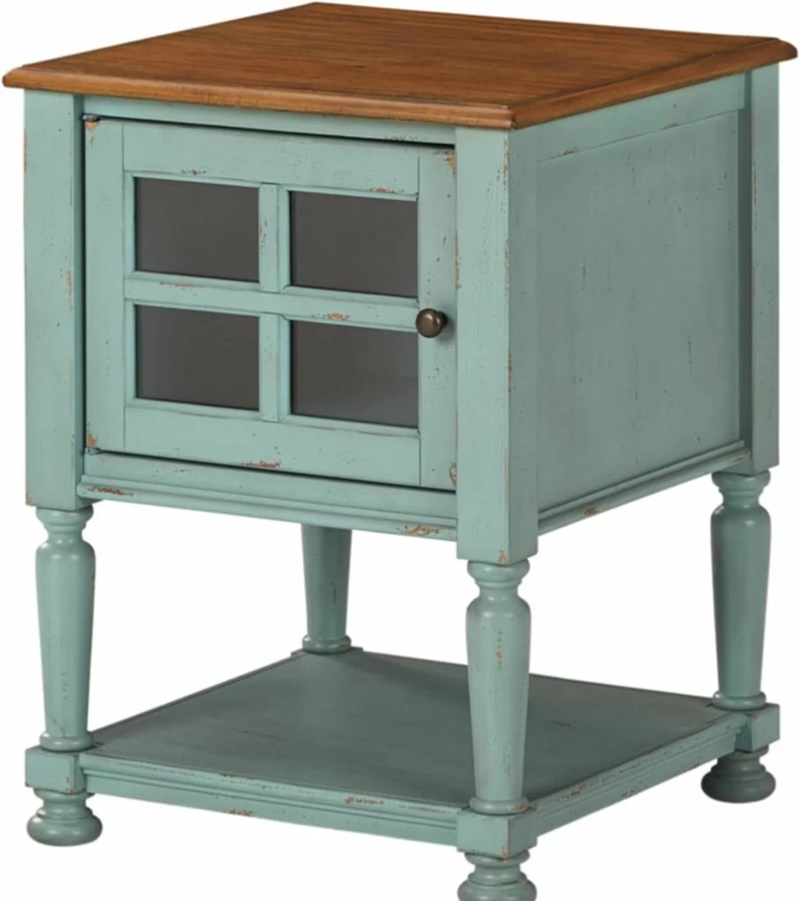 Signature Design by Ashley Mirimyn Farmhouse Gray & Brown Accent Cabinet - Rustic End Table for Living Room