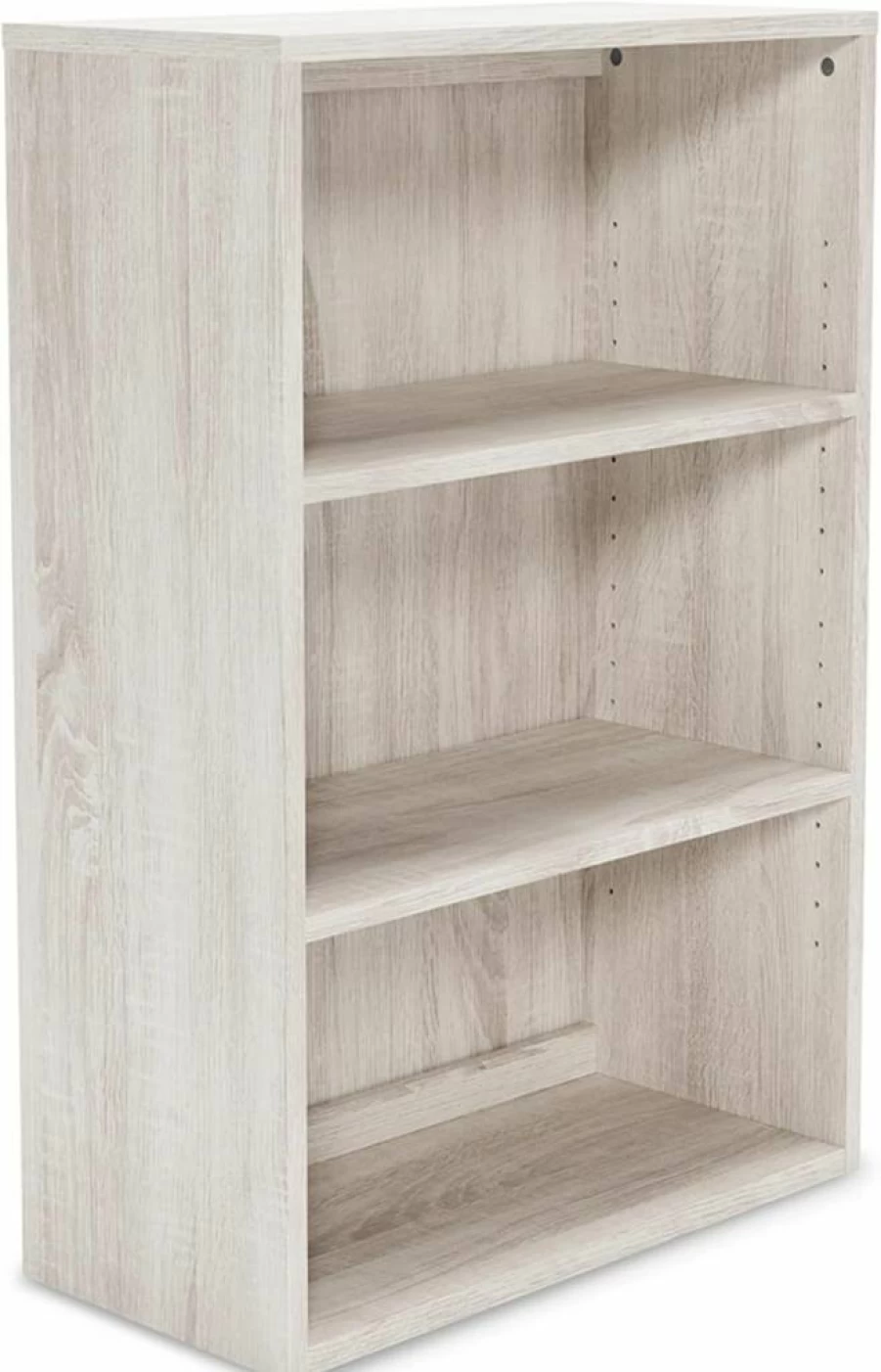 Signature Design by Ashley Dorrinson 36" Whitewash Modern Farmhouse Bookcase with 2 Adjustable Shelves, Rustic Home Office Storage Furniture