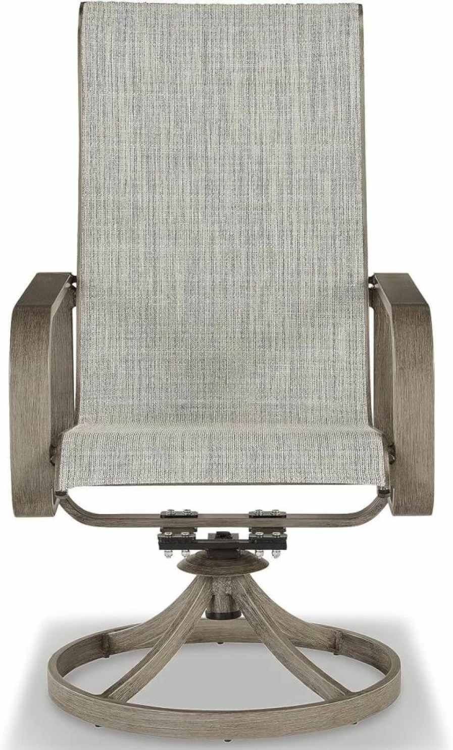 Signature Design by Ashley Gray Contemporary Outdoor Swivel Sling Chair, Set of 2, Beach Front Style