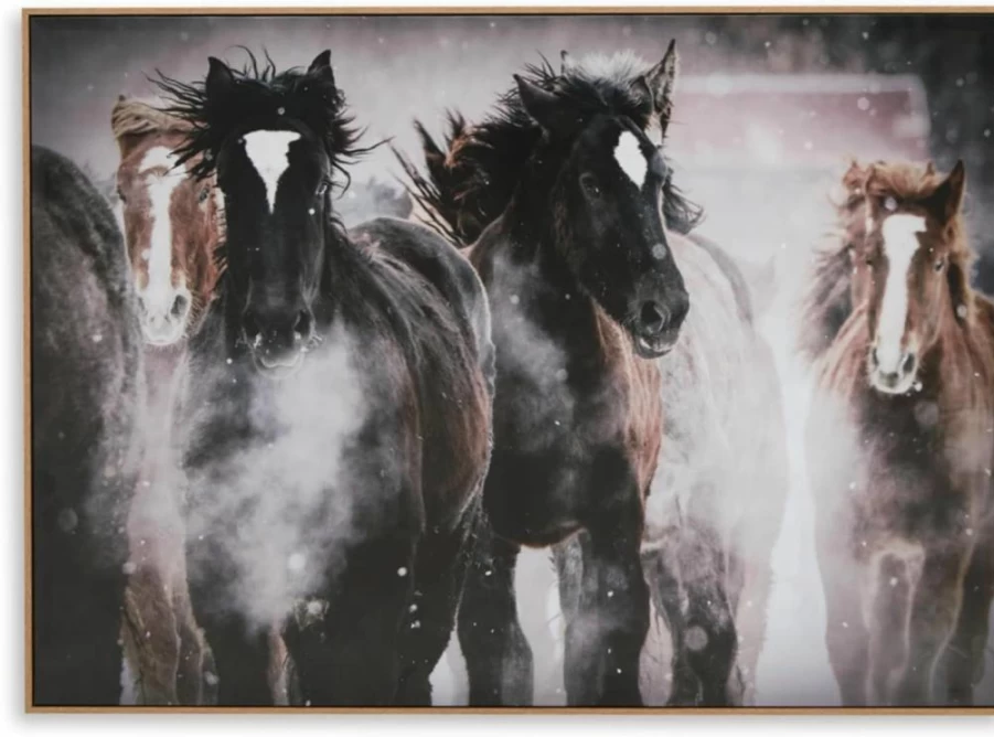 Signature Design by Ashley Chaseburn Farmhouse Animal Canvas Wall Art 48x36 Inches, Dark Brown & Black Framed Gallery Wrapped Painting