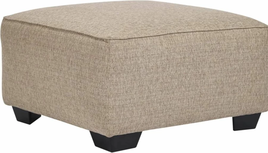 Signature Design by Ashley Baceno Oversized Square Ottoman in Beige - Traditional Style Storage Bench
