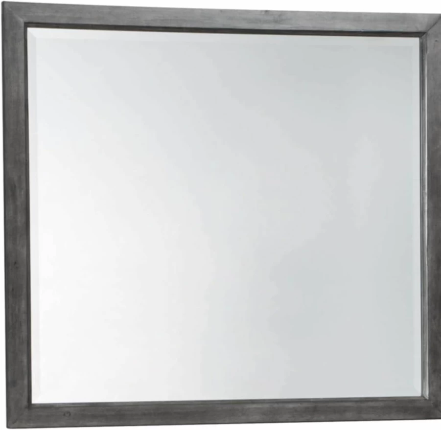 Signature Design by Ashley Caitbrook Contemporary Weathered Gray Bedroom Mirror - 40" x 37" Modern Wall Mirror for Home Decor