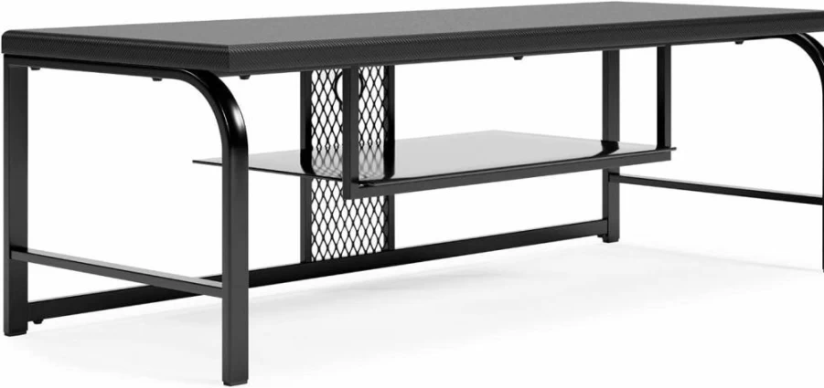 Signature Design by Ashley Lynxtyn 48" TV Stand with Cord Management - Black Entertainment Center for Flat Screens