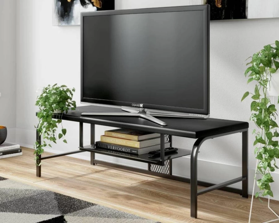 Signature Design by Ashley Lynxtyn 48" TV Stand with Cord Management - Black Entertainment Center for Flat Screens