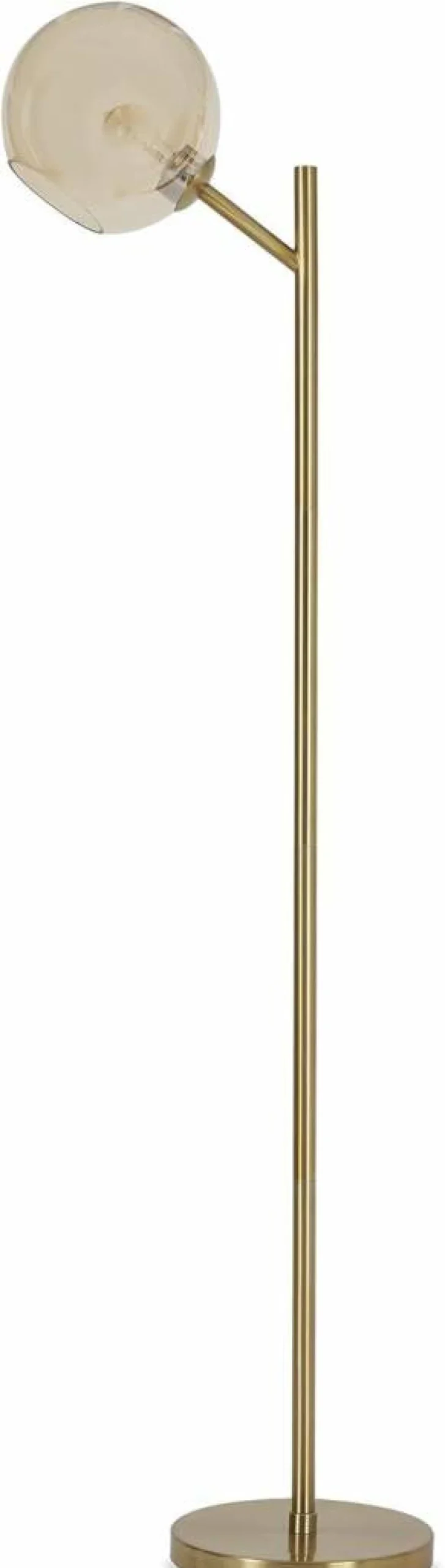 Signature Design by Ashley Abanson Modern 62.5" Gold Floor Lamp with Glass Shade & Foot Switch - Contemporary Lighting