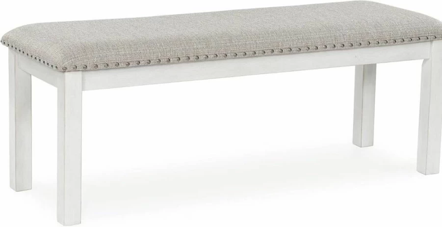 Signature Design by Ashley Robbinsdale 49-Inch Antique White Counter Height Dining Bench