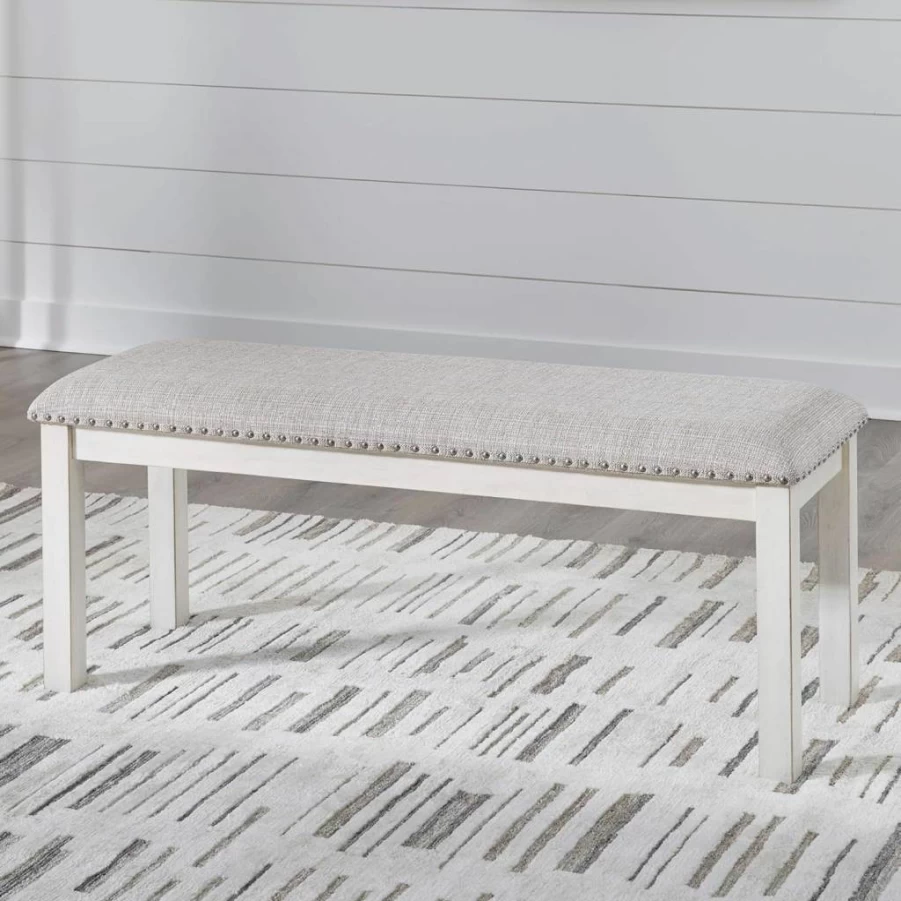 Signature Design by Ashley Robbinsdale 49-Inch Antique White Counter Height Dining Bench