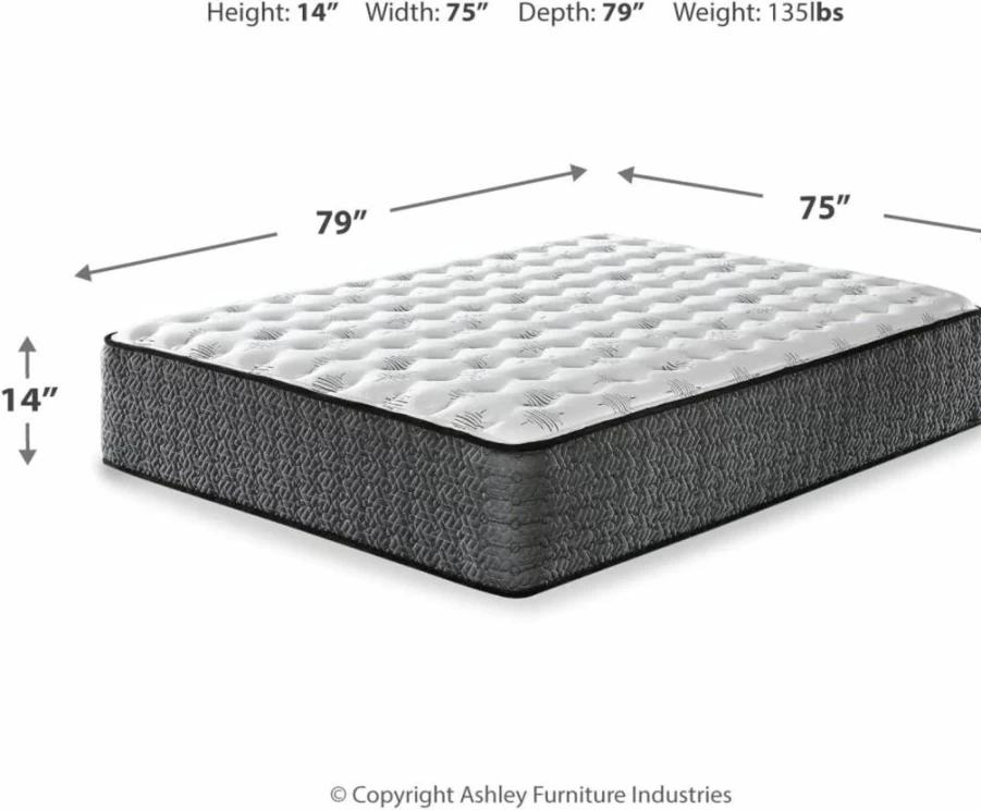 Signature Design by Ashley King Hybrid Mattress with Gel Memory Foam, Pillow Top & Edge Support for Cool Sleep & Pressure Relief