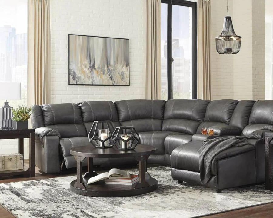Signature Design by Ashley Roskos Contemporary Abstract 5x7 Area Rug in Black, Cream & Gray - Medium Pile Modern Decor