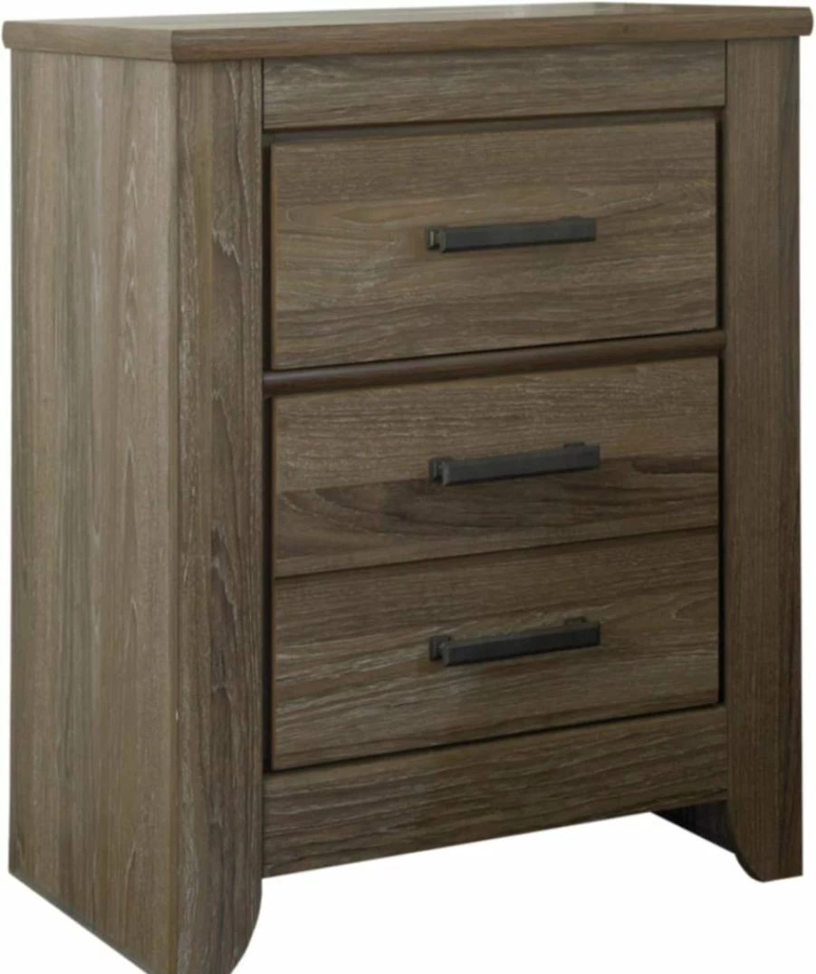 Signature Design by Ashley Zelen Modern Farmhouse Nightstand with 2 Drawers, 29.45 Inch Height, Warm Gray Finish