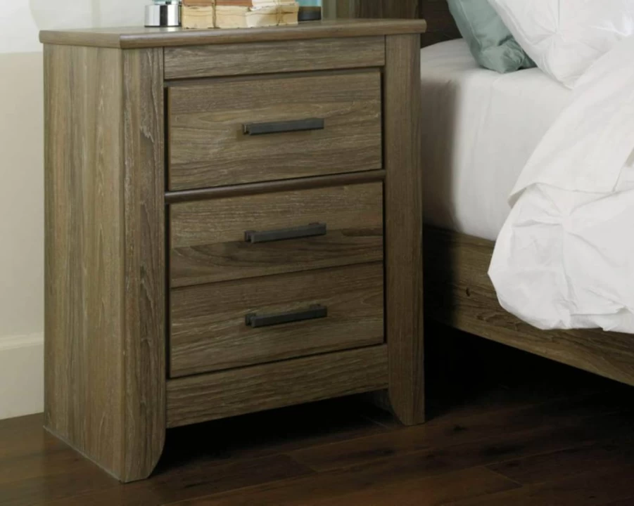 Signature Design by Ashley Zelen Modern Farmhouse Nightstand with 2 Drawers, 29.45 Inch Height, Warm Gray Finish