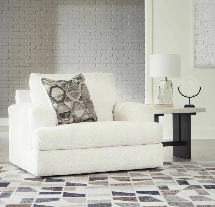 Signature Design by Ashley Karinne Modern Oversized Upholstered Chair in Gray - Plush Comfortable Living Room Seating