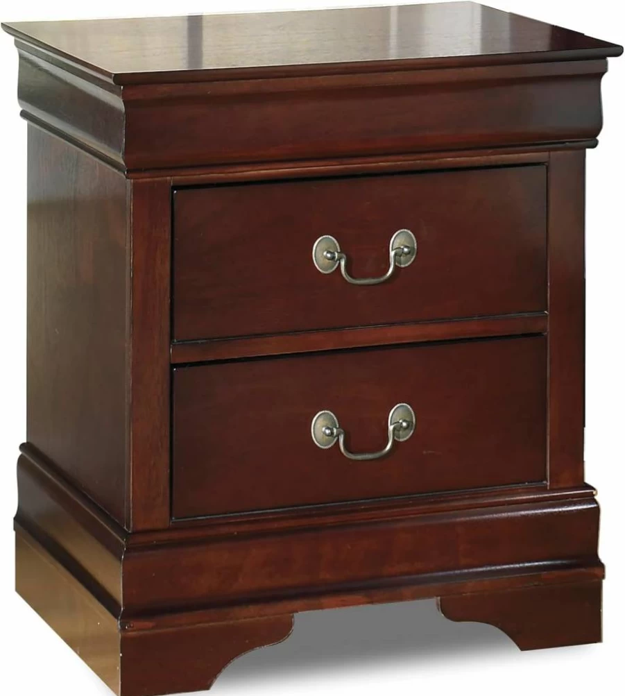 Signature Design by Ashley Alisdair Nightstand - Traditional 2-Drawer Bedside Table, Dark Brown Finish, 23.75 Inches Height