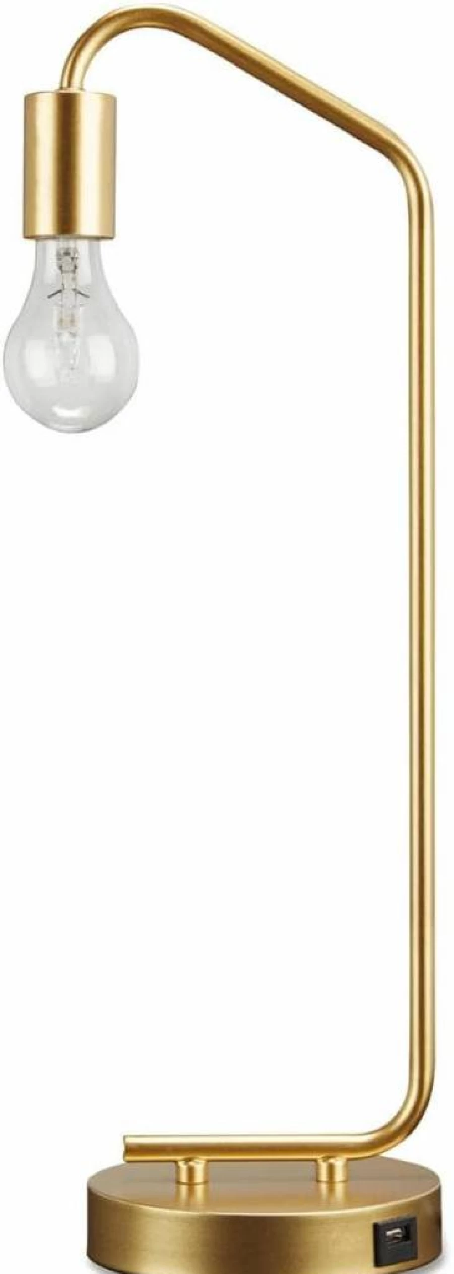 Signature Design by Ashley Covybend 21" White Metal Desk Lamp - Industrial Minimalist Style for Office & Home