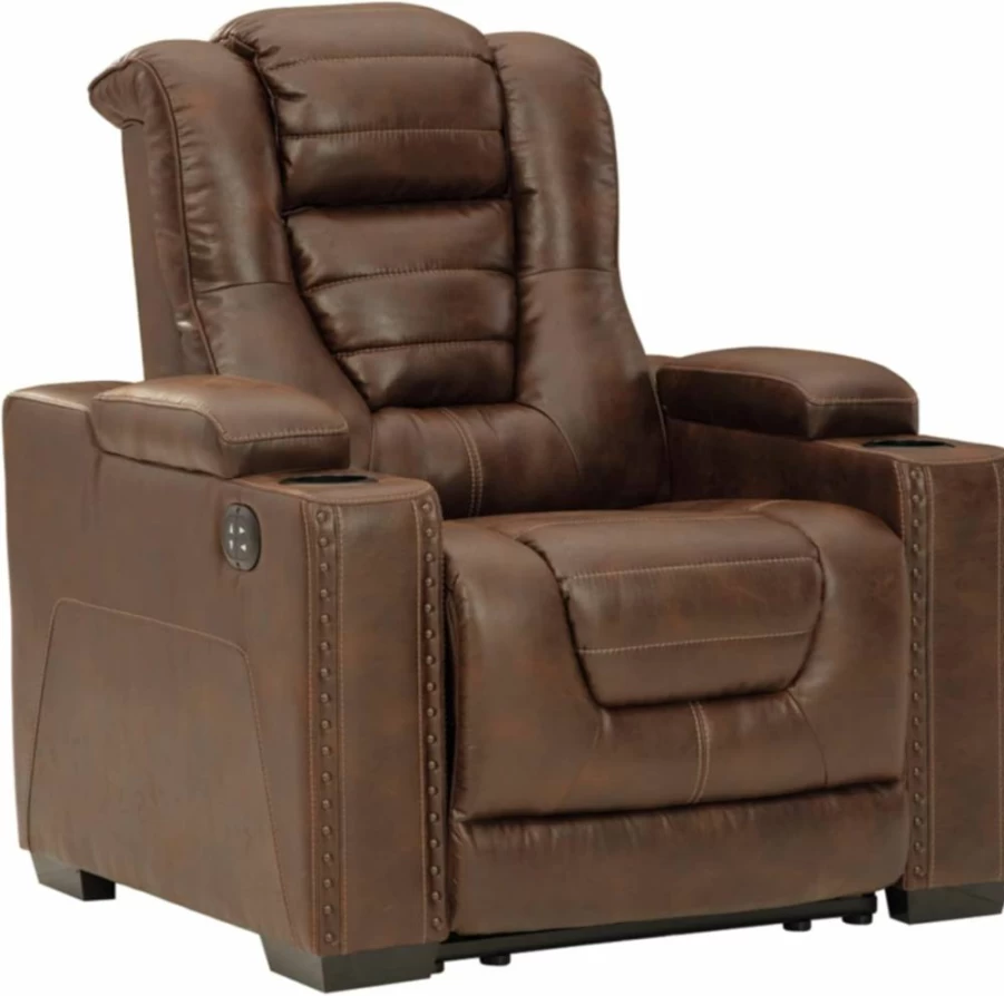 Signature Design by Ashley Next-Gen Durapella Power Recliner with Adjustable Headrest & Lumbar Support, Sand Fabric, Ergonomic Design, Comfortable Living Room Chair