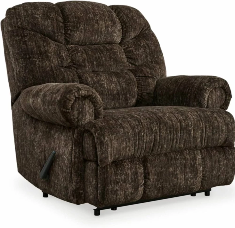 Signature Design by Ashley Dark Brown Velvet Zero Wall Recliner - Classic Tufted Manual Movie Man Chair